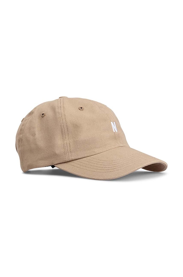 Norse Projects czapka bawełniana Twill Sports Cap aplikacja beżowy N80.0001.0966
