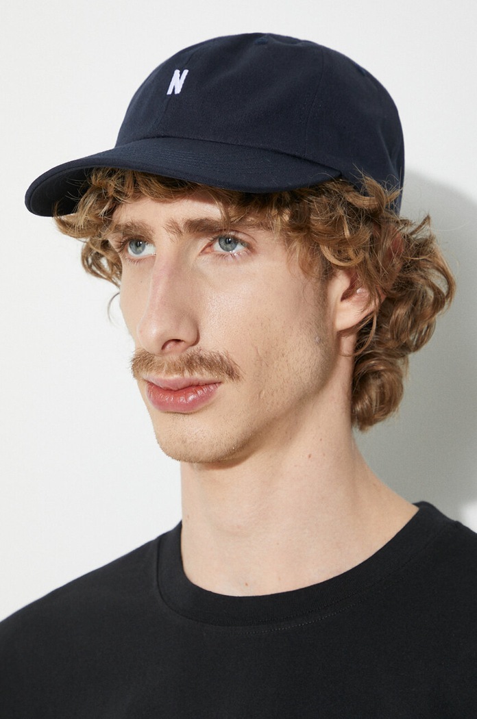 Șapcă de baseball din bumbac Norse Projects bleumarin N80.0001.7004