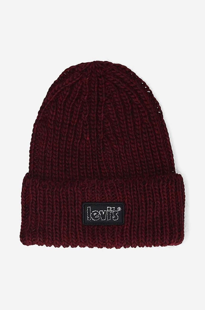 Levi's czapka wełniana wełna czerwony D7257.0003