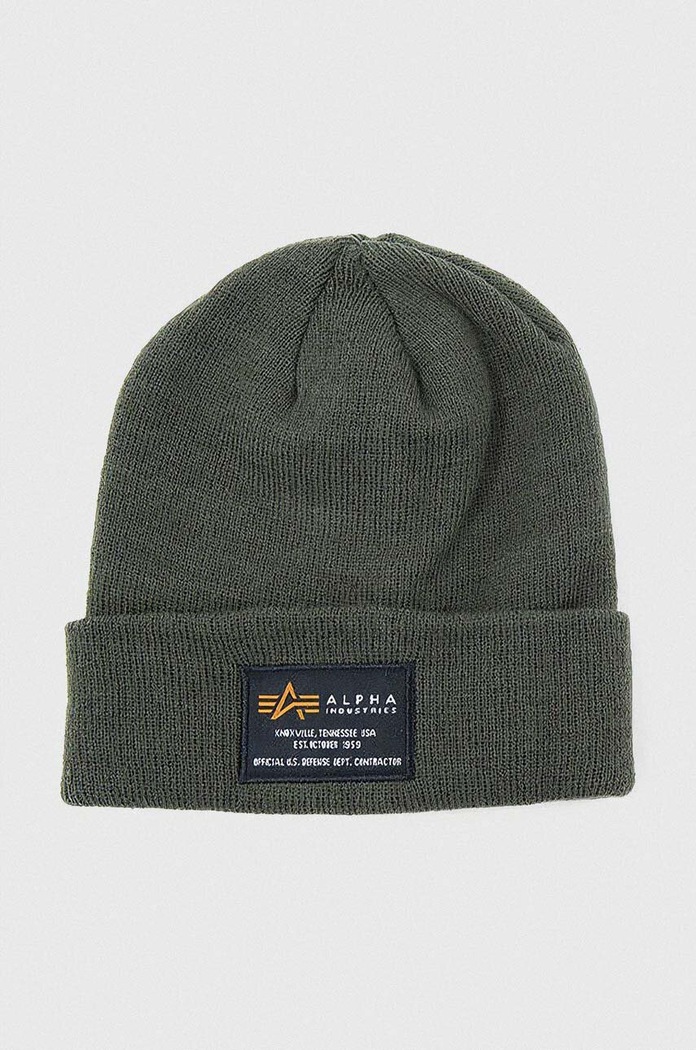 Čepice Alpha Industries Crew Beanie tenká zelená 128924.257