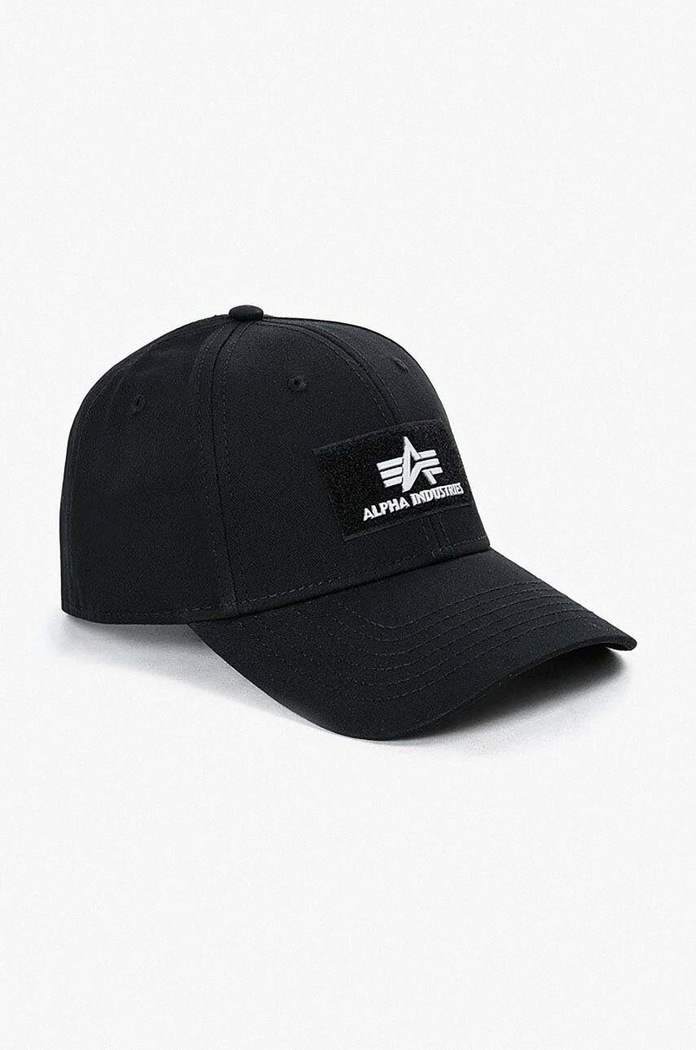 Памучна шапка с козирка Alpha Industries VLC Cap II Velcro черен 178905.03