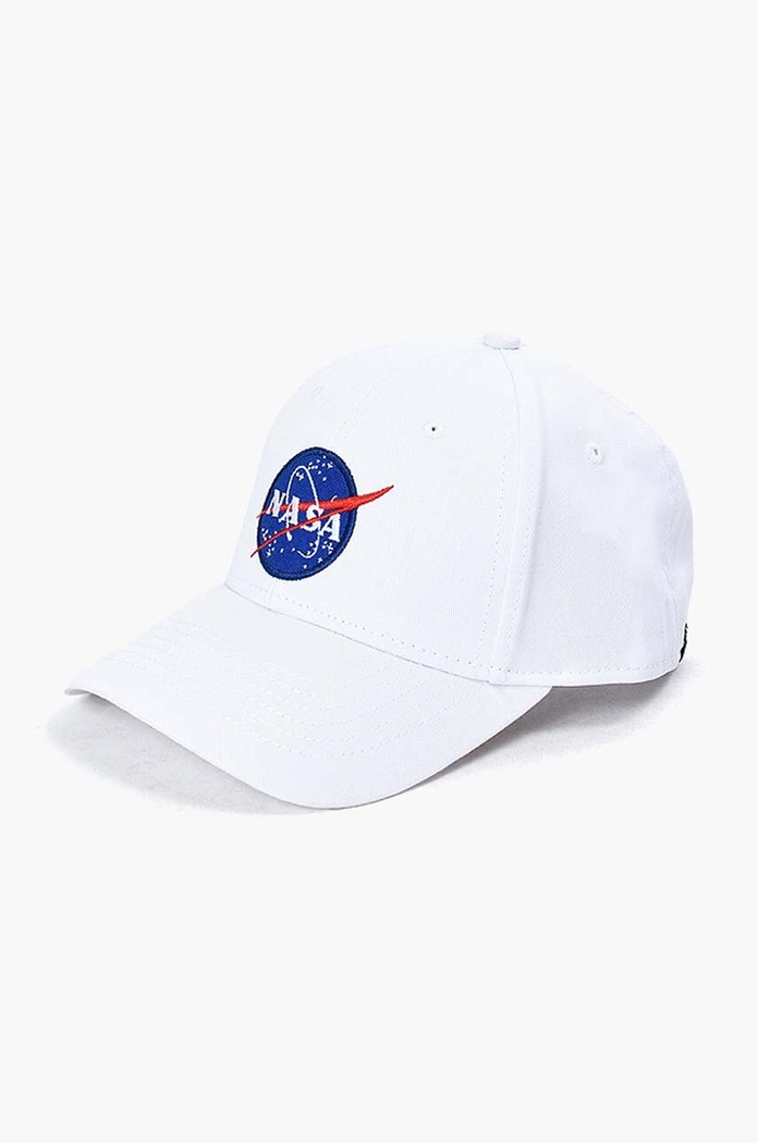 Bavlněná baseballová čepice Alpha Industries NASA Cap 186903.09 bílá AA00
