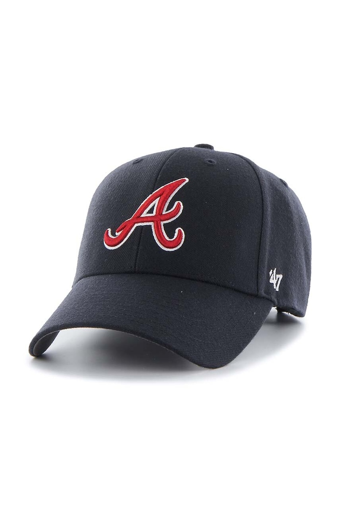 47 brand czapka z daszkiem z domieszką wełny MLB Atlanta Braves z domieszką wełny granatowy B.MVP01WBVRP.NY