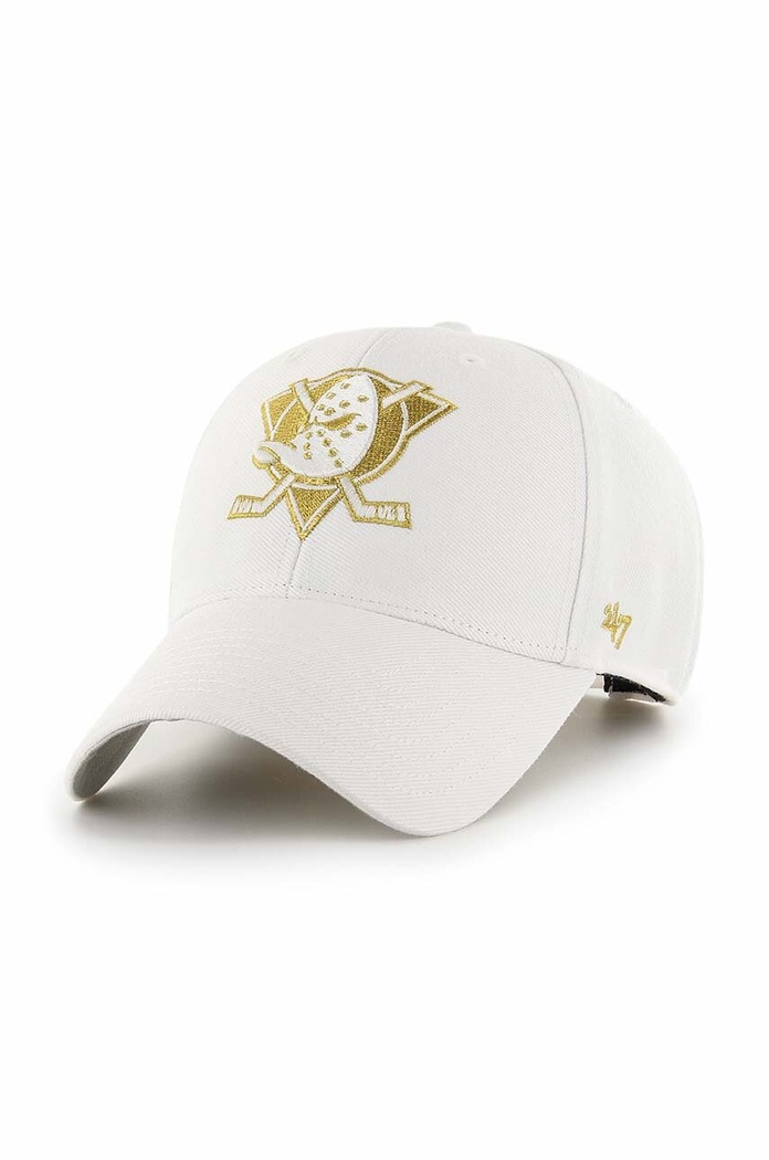 47 brand Czapka z daszkiem z domieszką wełny NHL Anaheim Ducks biały H.MTLCS25WBP.WH