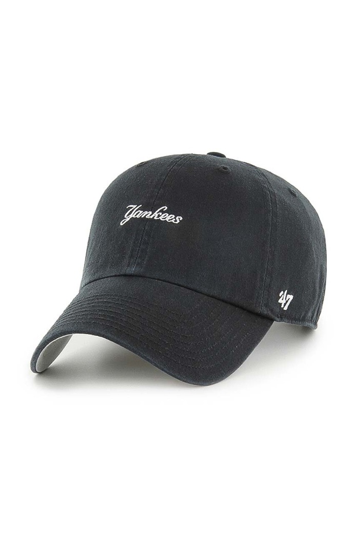 47 brand czapka z daszkiem bawełniana MLB New York Yankees aplikacja czarny B.BSRNS17GWS.BKD