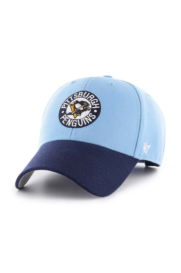 Čepice s vlněnou směsí 47 brand NHL Pittsburgh Penguins s příměsí vlny modrá HVIN.MVPTT15WBV.CO68