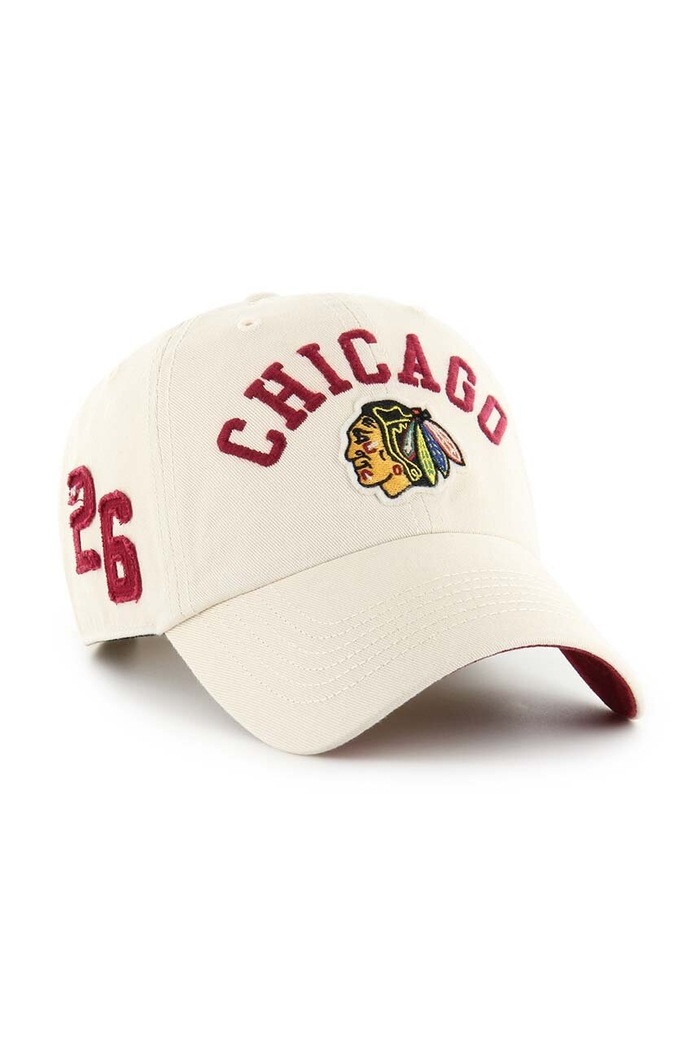 Bavlněná baseballová čepice 47 brand NHL Chicago Blackhawks H.CLBFB04GWS.Y0 béžová AA00