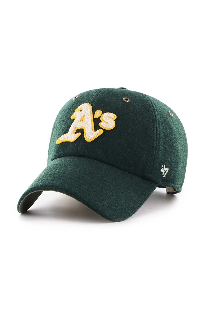 47 brand czapka z daszkiem wełniana MLB Oakland Athletics wełna zielony B.PNTCU18WIS.DG