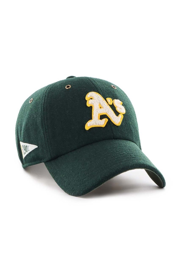 47 brand czapka z daszkiem wełniana MLB Oakland Athletics B.PNTCU18WIS.DG zielony AA00