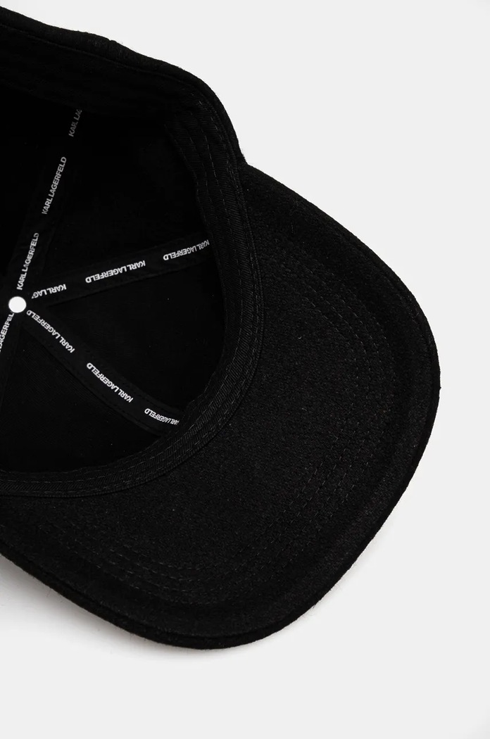 Vlněná kšiltovka Karl Lagerfeld černá 246W3402