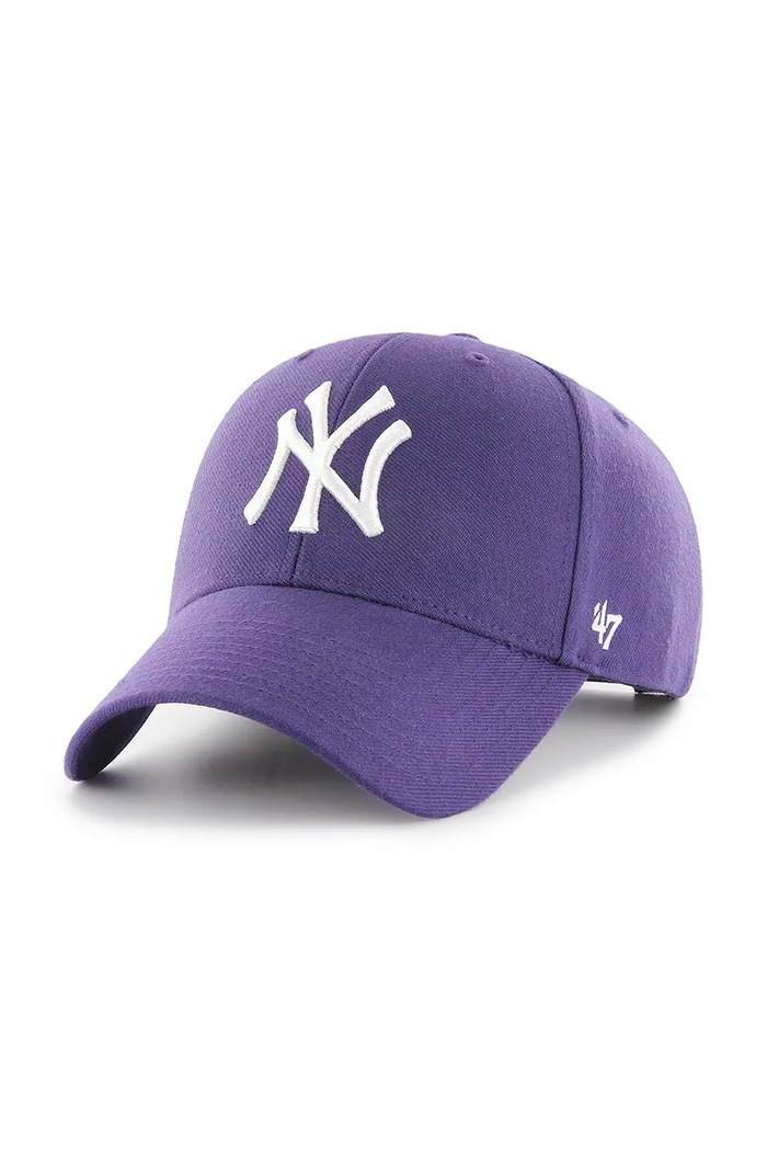 47 brand czapka z daszkiem MLB New York Yankees z domieszką wełny fioletowy B.MVPSP17WBP.PP