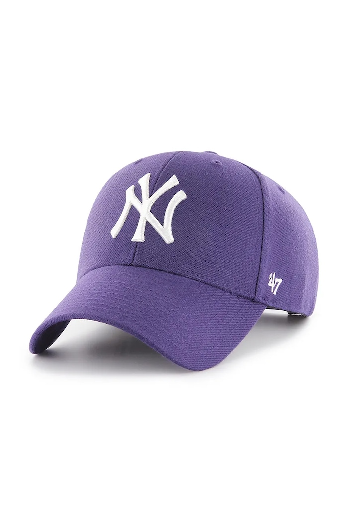 47 brand czapka z daszkiem MLB New York Yankees z domieszką wełny fioletowy B.MVPSP17WBP.PP