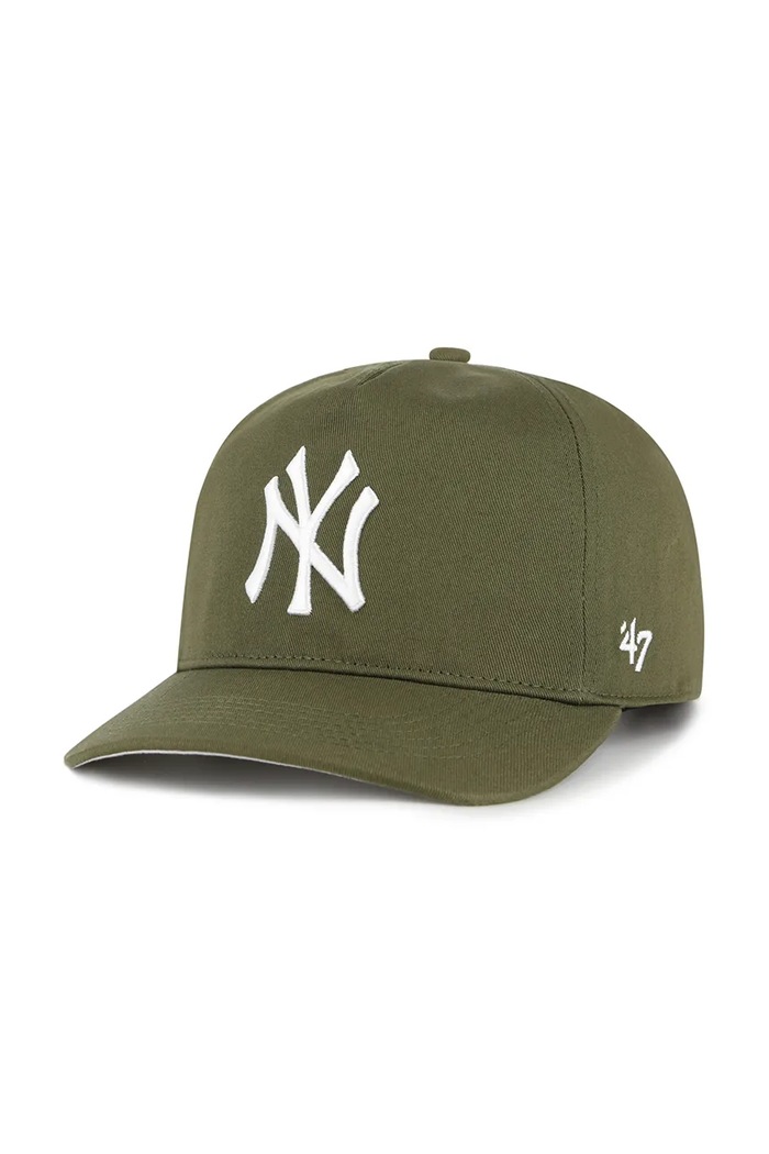 47 brand czapka z daszkiem bawełniana MLB New York Yankees bawełna zielony B.FHTCH17GWP.SW