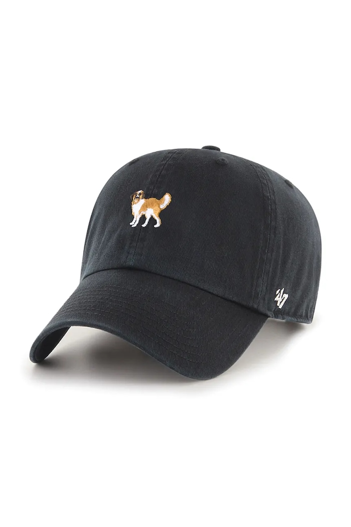 Pamučna kapa sa šiltom 47 brand Dog Base Runner Icon pamuk crna XX.BSRIC1411GWS.BKT