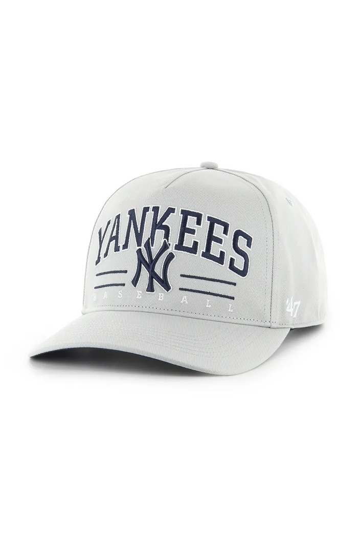 47 brand czapka z daszkiem bawełniana MLB New York Yankees aplikacja szary B.RSCOE17GWP.GY
