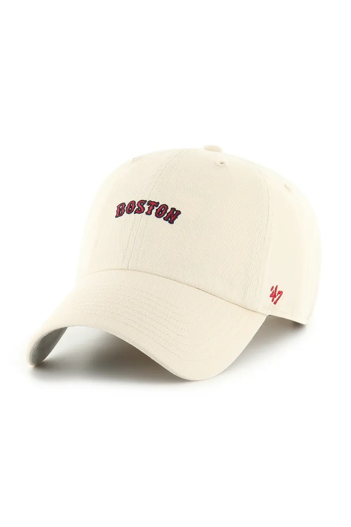 47 brand czapka z daszkiem bawełniana MLB Boston Red Sox aplikacja beżowy B.BSRNS02GWS.NT