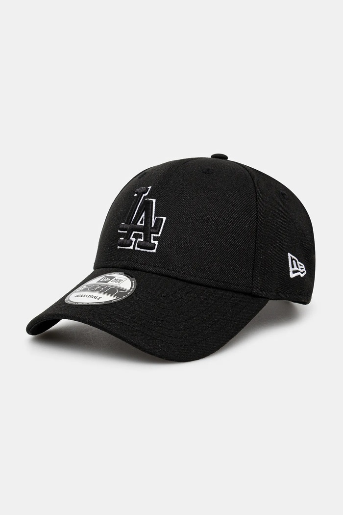 Βαμβακερό καπέλο του μπέιζμπολ New Era LEAGUE ESSENTIAL 9FORTY® απλικέ μαύρο 60471464