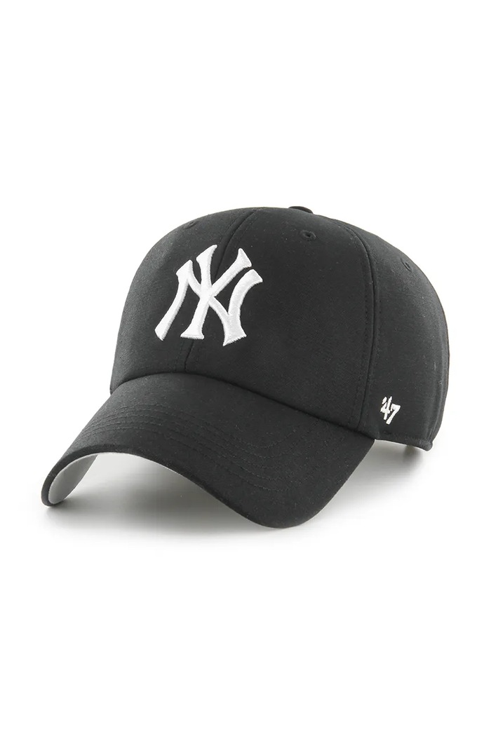 47 brand czapka z daszkiem bawełniana MLB New York Yankees aplikacja czarny B.PFZCU17CNS.BK