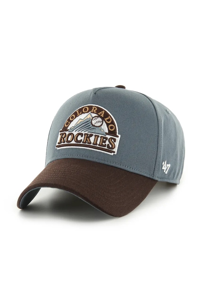 Βαμβακερό καπέλο του μπέιζμπολ 47 brand MLB Colorado Rockies Sure Shot απλικέ μπλε BAS.MDTTC927GWP.S098