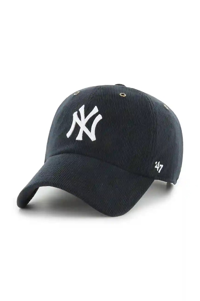 47 brand czapka z daszkiem sztruksowa MLB New York Yankees aplikacja czarny B.TCDCU17IWS.BK