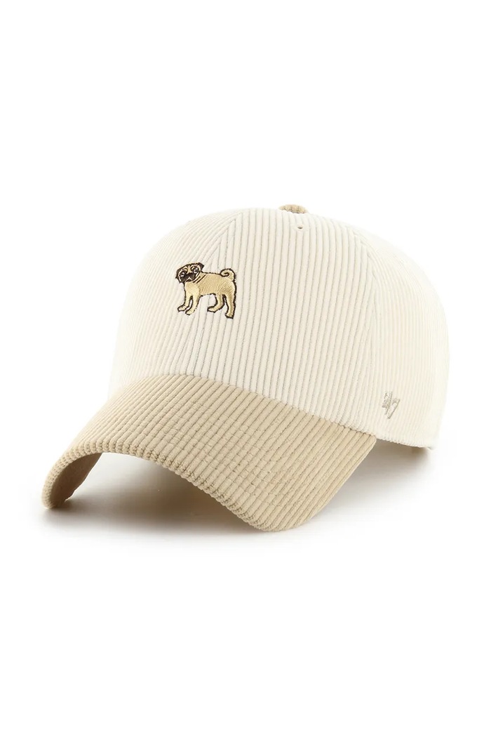 Manšestrová kšiltovka 47 brand Dog Cord Base Runner nášivka béžová XXD.TCBRT28EWS.NT