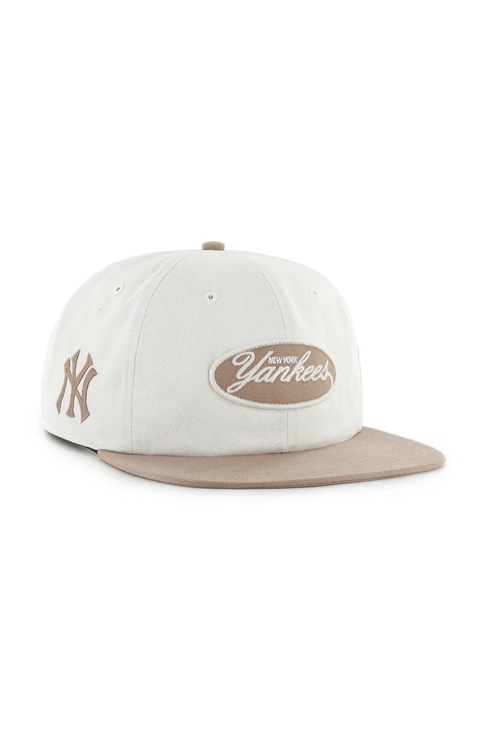 Памучна шапка с козирка 47 brand MLB New York Yankees B.FDLRL17CNP.SSB бял AA00
