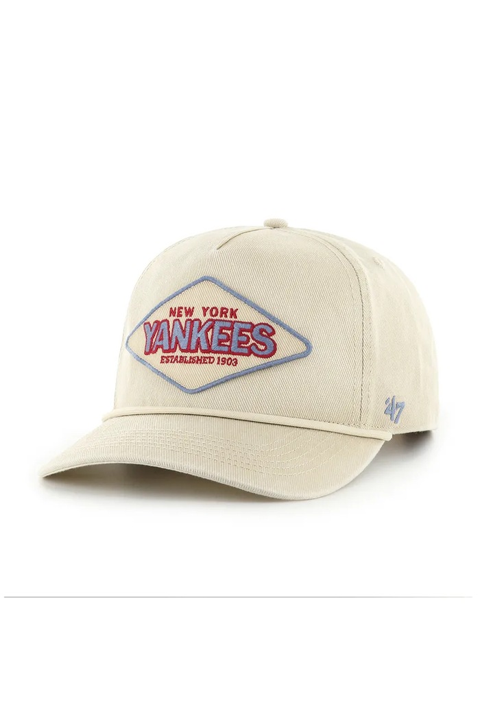 47 brand czapka z daszkiem bawełniana MLB New York Yankees aplikacja beżowy B.CAIRN17DHP.K0