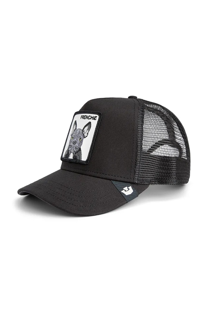 Goorin Bros czapka z daszkiem z dodatkiem bawełny Frenchie Trucker aplikacja czarny 101.2536