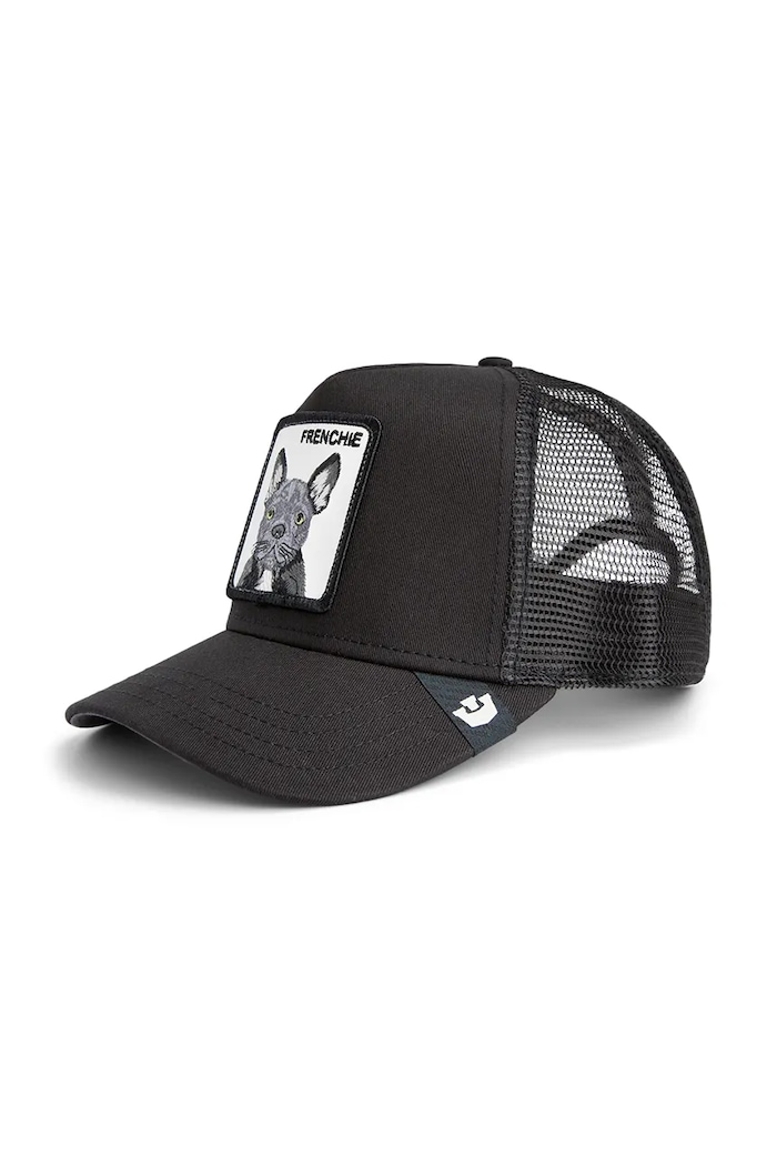 Goorin Bros czapka z daszkiem z dodatkiem bawełny Frenchie Trucker aplikacja czarny 101.2536