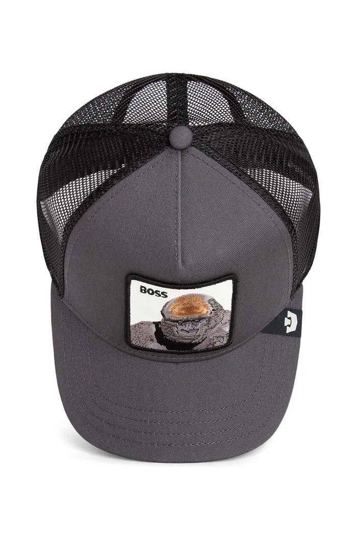 Čepice s kšiltem ze směsi bavlny Goorin Bros Boss Trucker 101.2539 šedá