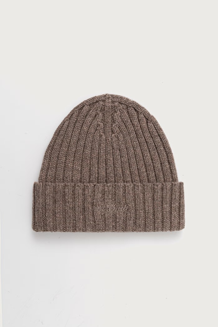 MC2 Saint Barth Czapka beanie wełniana brązowy WENG027