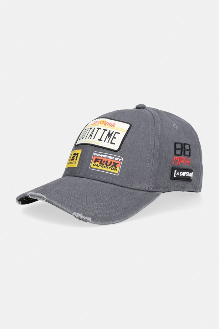 Capslab snapback bavlněný Baseball x back to the future šedá CL.BTF1.1.PCB.OUTB