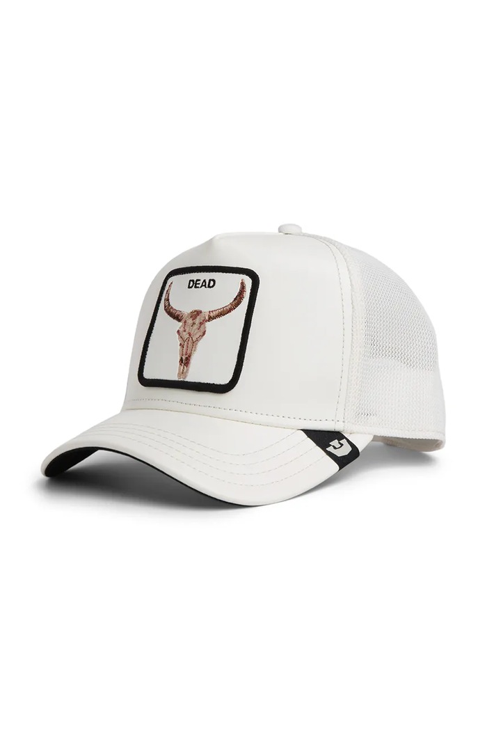 Goorin Bros šiltovka trucker Faux Leather Bull Skull biela 101.2953