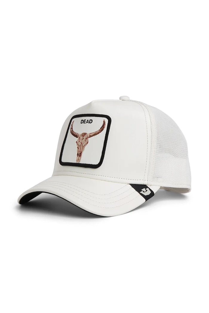 Goorin Bros šiltovka trucker Faux Leather Bull Skull biela 101.2953