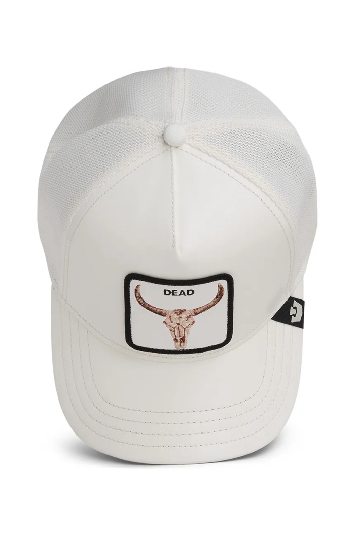 Goorin Bros šiltovka trucker Faux Leather Bull Skull 101.2953 biela
