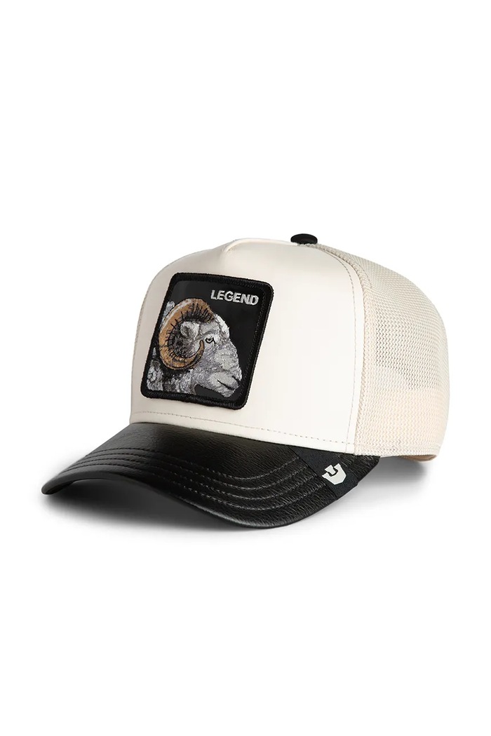 Goorin Bros trucker cap Faux Leather Ram alb 101.2947