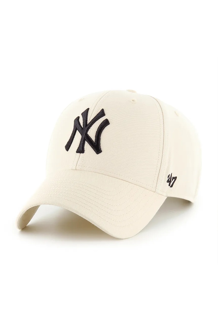 47 brand șapcă de baseball din bumbac MLB New York Yankees bumbac bej B.GWMVP17GWS.NTC