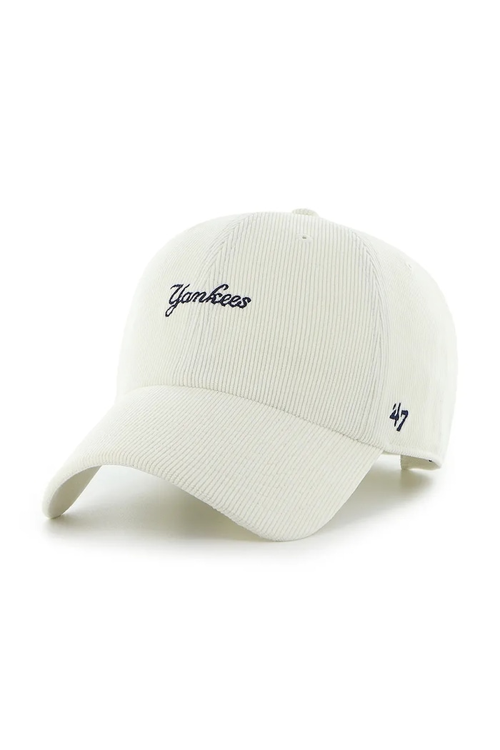 47 brand czapka z daszkiem bawełniana MLB New York Yankees aplikacja beżowy B.MNSCD17IWS.SS