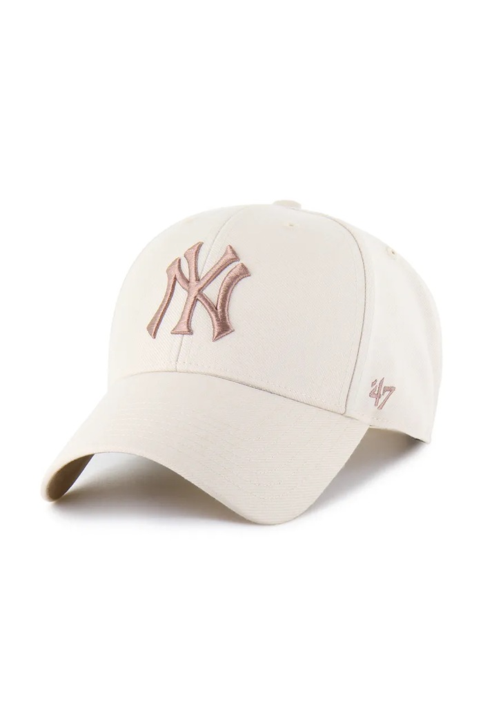 Čiapka s prímesou vlny 47 brand MLB New York Yankees s prídavkom vlny béžová B.BLPMS17WBP.NTB