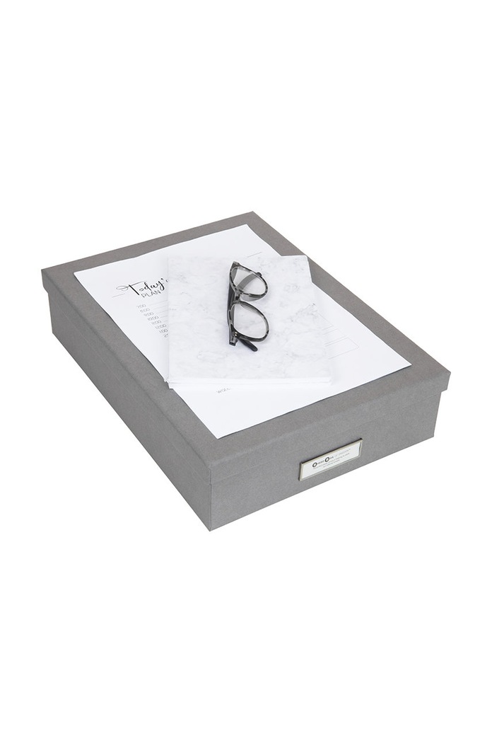 Bigso Box of Sweden pudełko do przechowywania Oskar szary 945154141