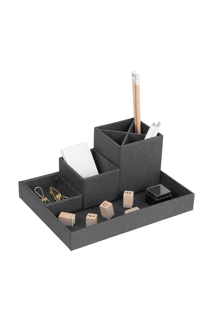 Bigso Box of Sweden organizator za pisalno mizo Lena (4-pack) 7974C6801 črna AA00