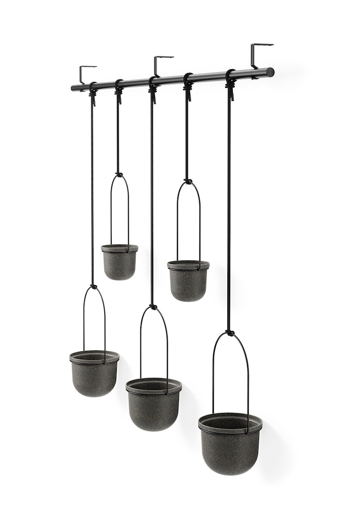 Sada nástenných kvetináčov Umbra 2 x O10 cm / 3 x O15 cm čierna 1018086.040