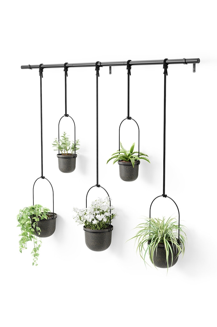 Sada nástenných kvetináčov Umbra 2 x O10 cm / 3 x O15 cm 1018086.040 čierna AA00