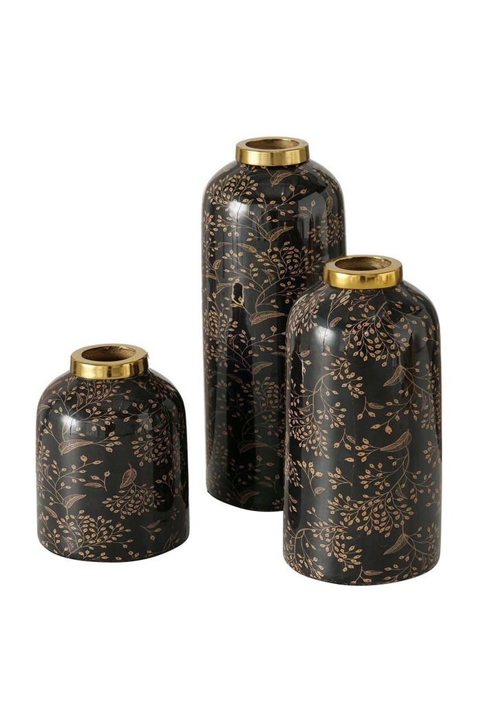 Boltze wazon dekoracyjny Nuflawi (3-pack) czarny 2021244