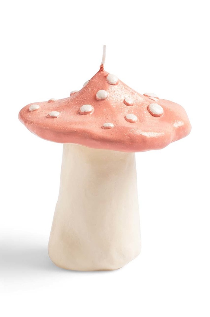 Neparfémovaná svíčka &k amsterdam Mushroom Dots růžová 1093.01