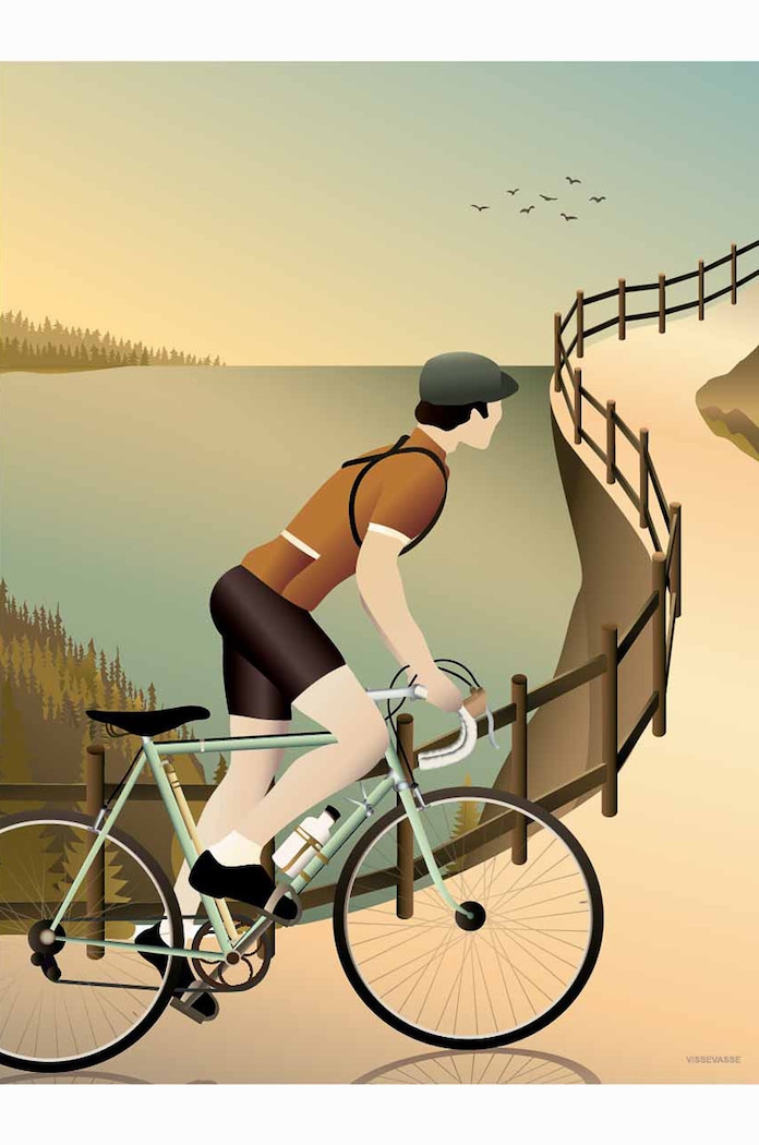 Vissevasse plakat Cycling The Hulls 50x70 cm pisana F.2020.017.L