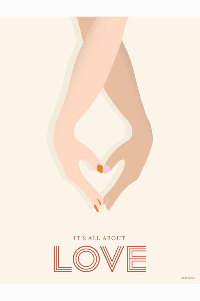 Vissevasse Plagát Its All About Love 30x40 cm viacfarebná F.2019.034.M