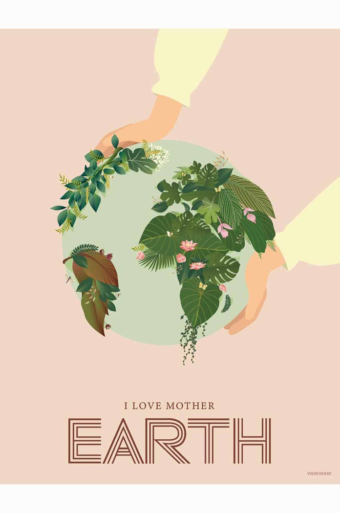 Vissevasse plakat I Love Mother Earth 50x70 cm multicolor F.2019.033.L