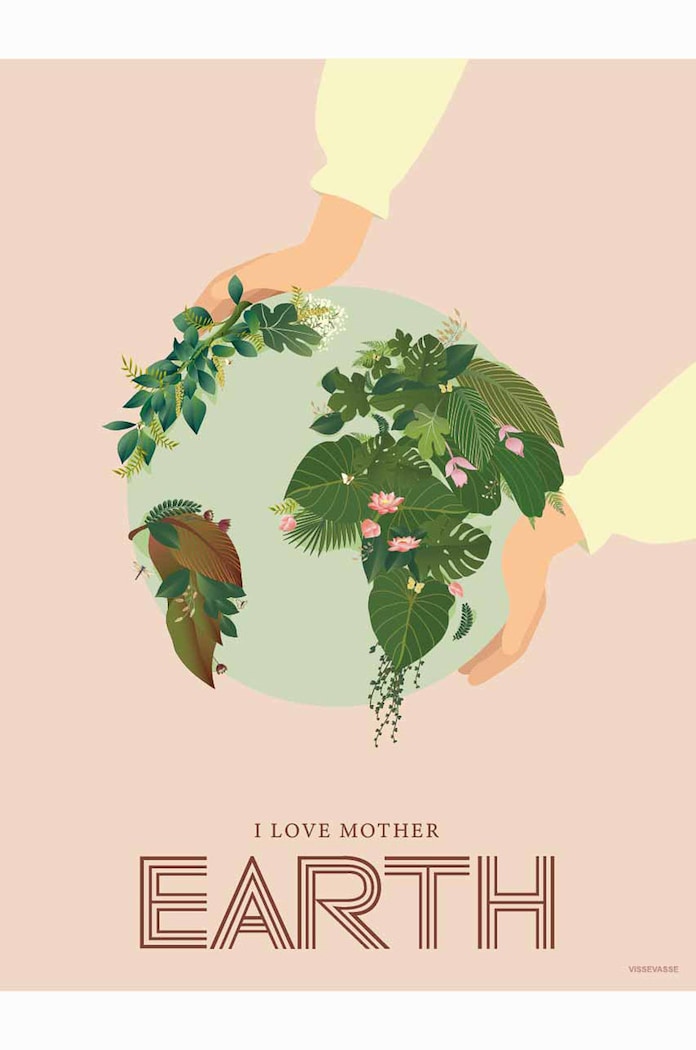 Vissevasse plakat I Love Mother Earth 50x70 cm multicolor F.2019.033.L