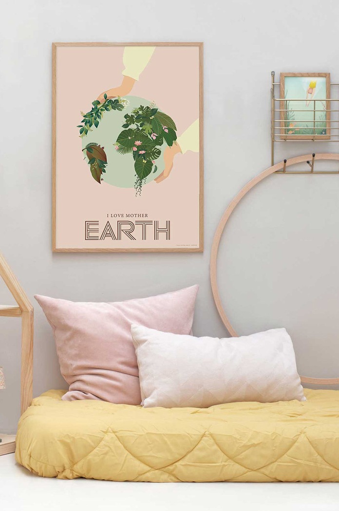 Salon i sypialnia Vissevasse plakat I Love Mother Earth 50x70 cm F.2019.033.L multicolor